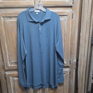 Peter Millar Navy Striped Polo Shirt